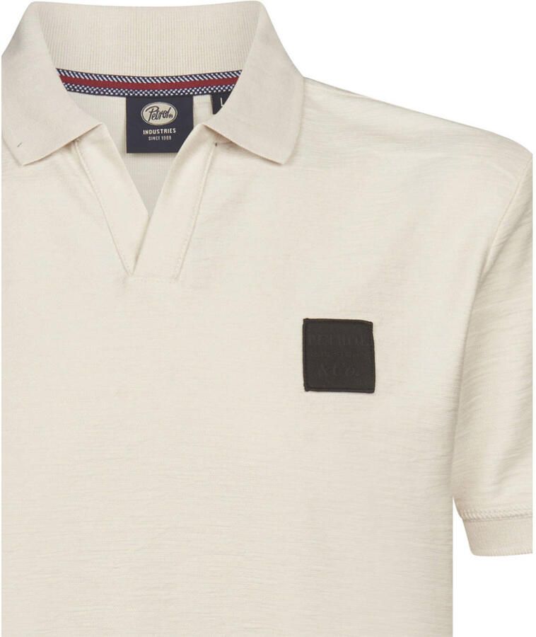Petrol Industries regular polo ecru met textuur - Foto 2