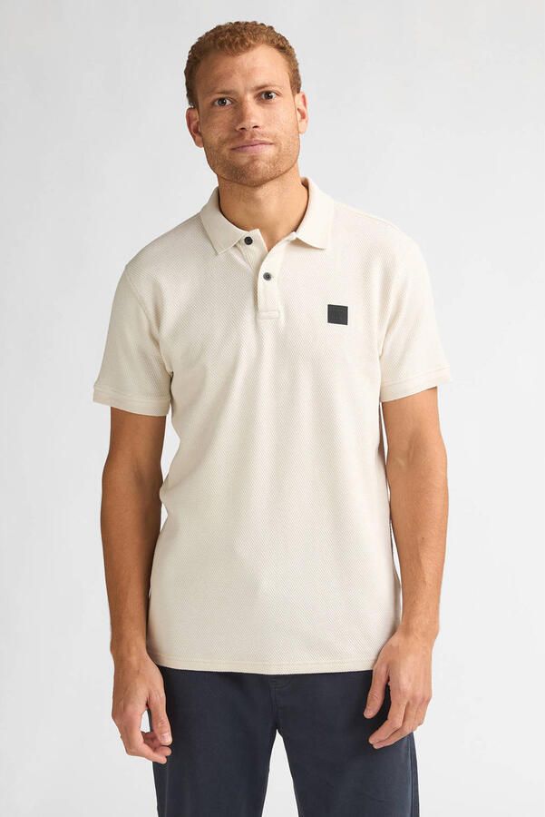 Petrol Industries regular polo ecru met textuur