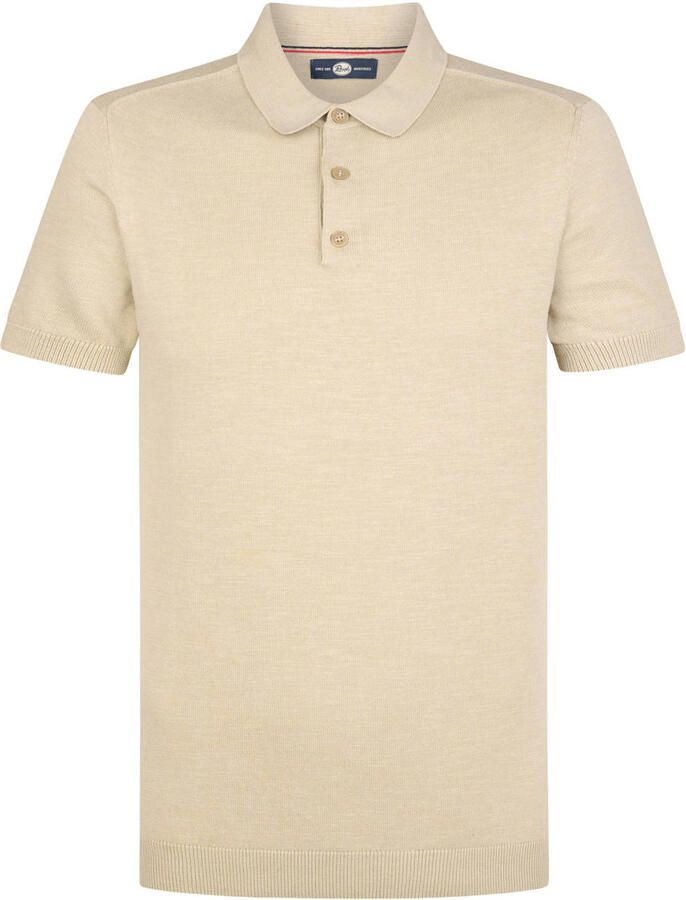 Petrol Industries regular polo fijn gebreid beige