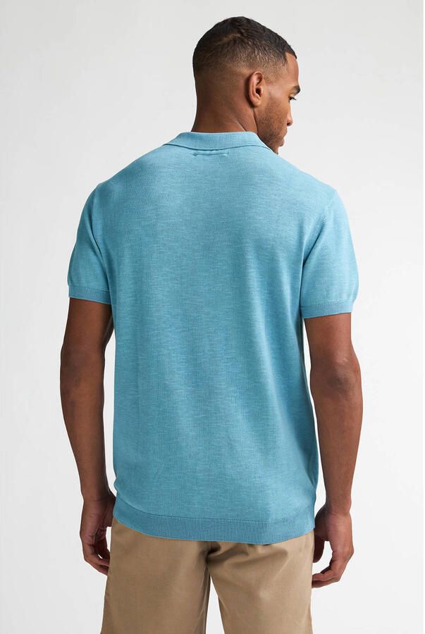 Petrol Industries regular polo fijn gebreid blauw - Foto 3