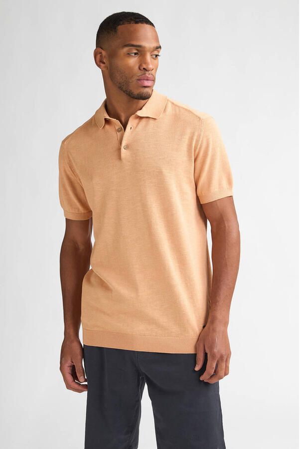 Petrol Industries regular polo fijn gebreid oranje