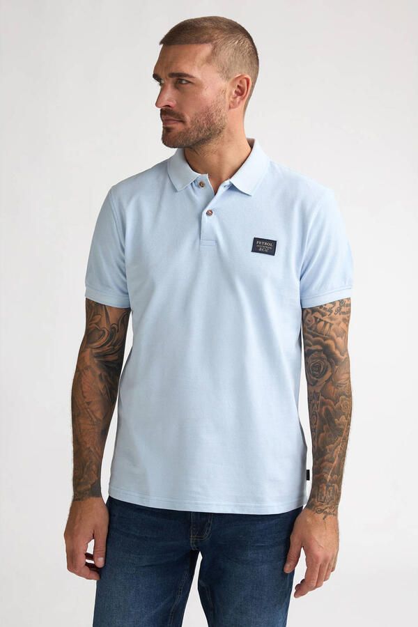 Petrol Industries regular polo lichtblauw