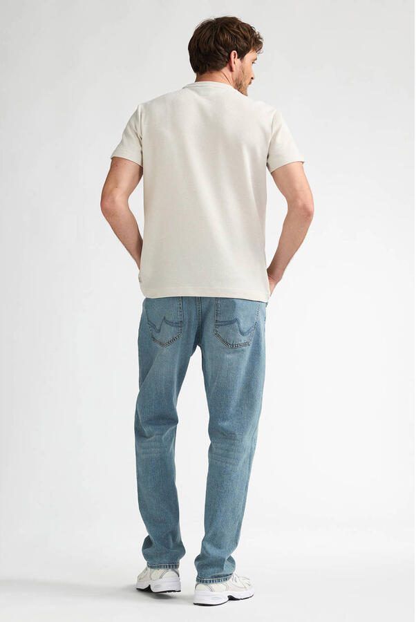 Petrol Industries regular T-shirt ecru met textuur - Foto 3