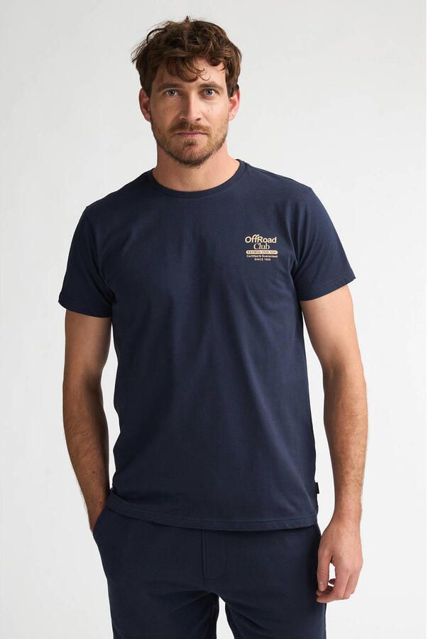 Petrol Industries regular T-shirt met backprint donkerblauw
