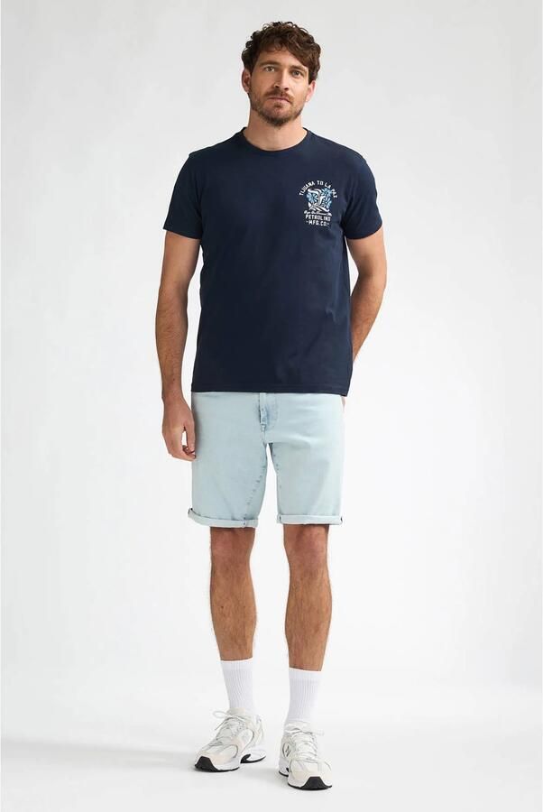 Petrol Industries regular T-shirt met backprint donkerblauw - Foto 3