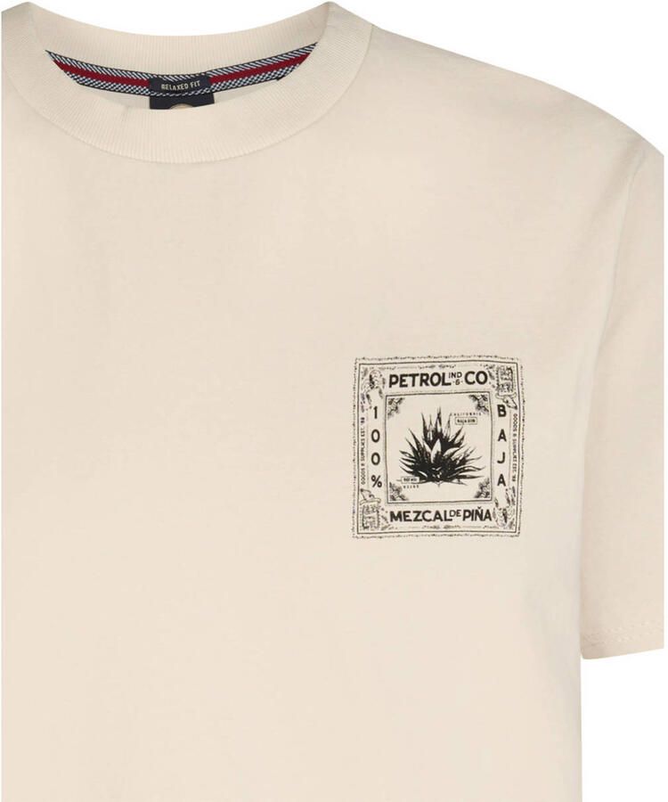 Petrol Industries regular T-shirt met backprint ecru - Foto 2