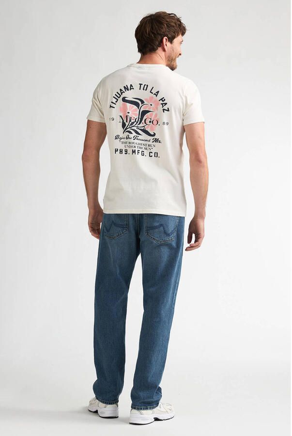 Petrol Industries regular T-shirt met backprint ecru - Foto 3