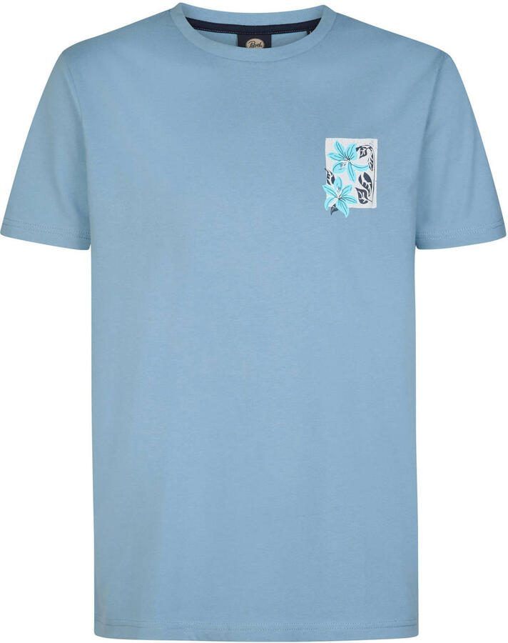Petrol Industries regular T-shirt met backprint grijsblauw