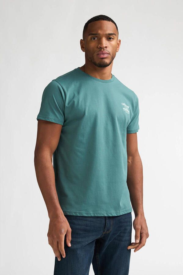 Petrol Industries regular T-shirt met backprint groen