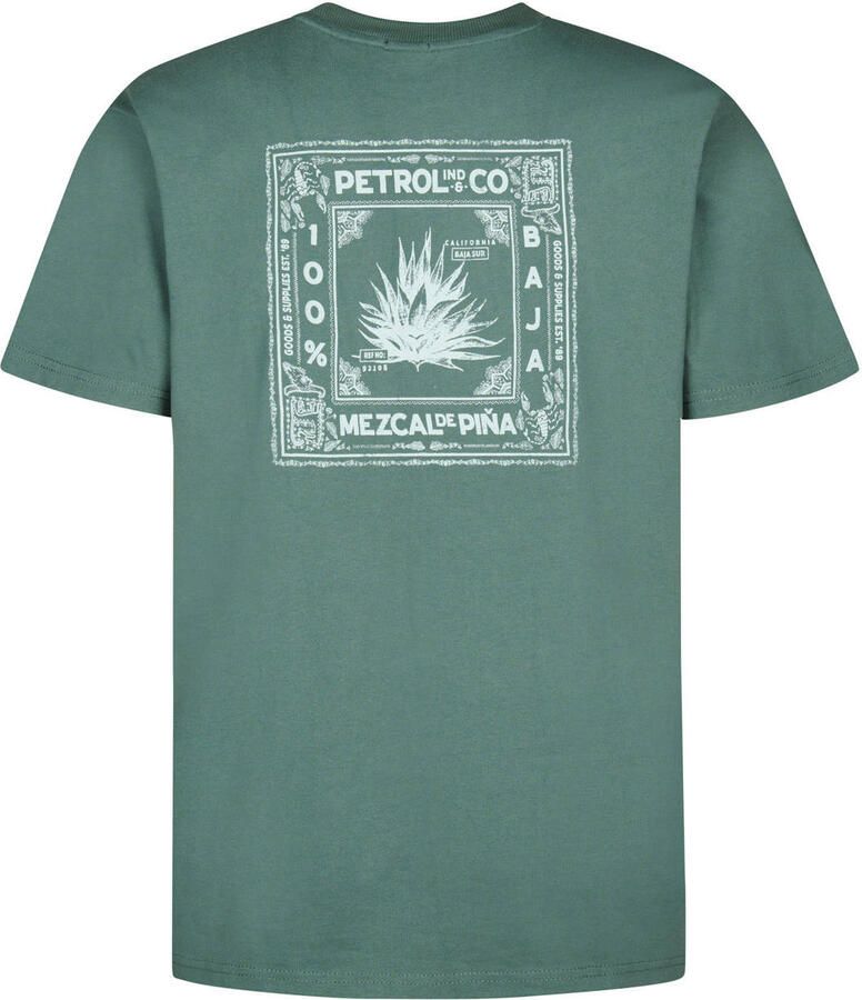 Petrol Industries regular T-shirt met backprint groen