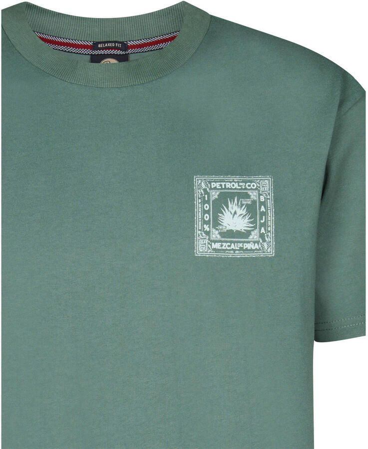Petrol Industries regular T-shirt met backprint groen - Foto 2