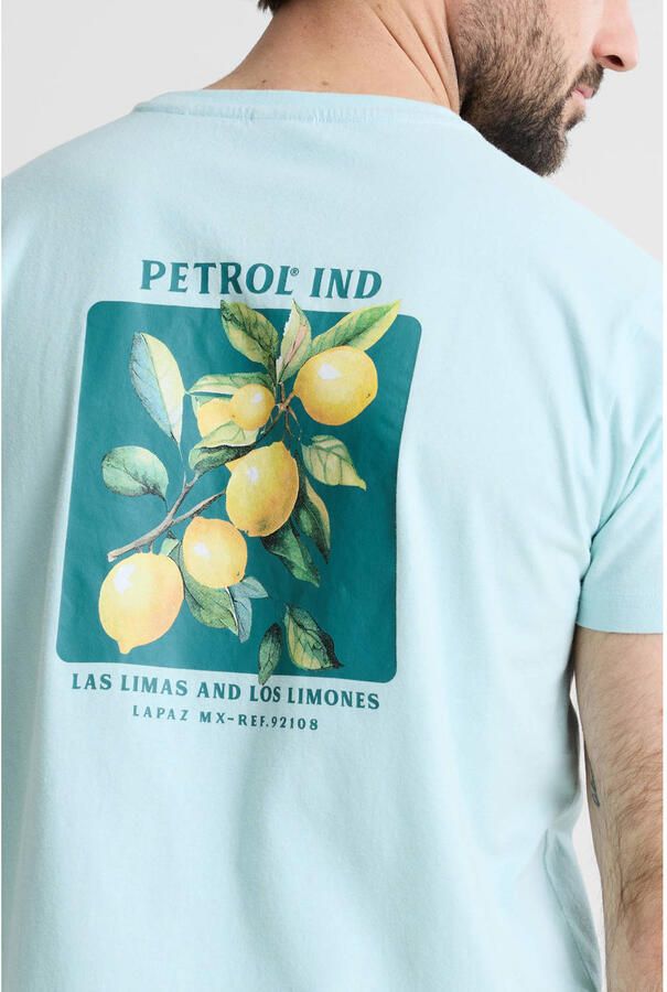 Petrol Industries regular T-shirt met backprint mintgroen - Foto 3