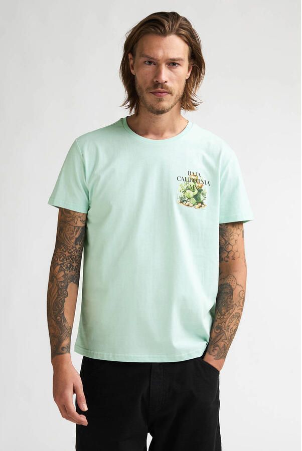 Petrol Industries regular T-shirt met backprint mintgroen