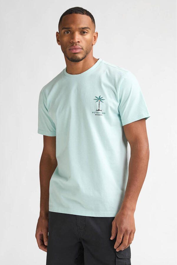 Petrol Industries regular T-shirt met backprint mintgroen