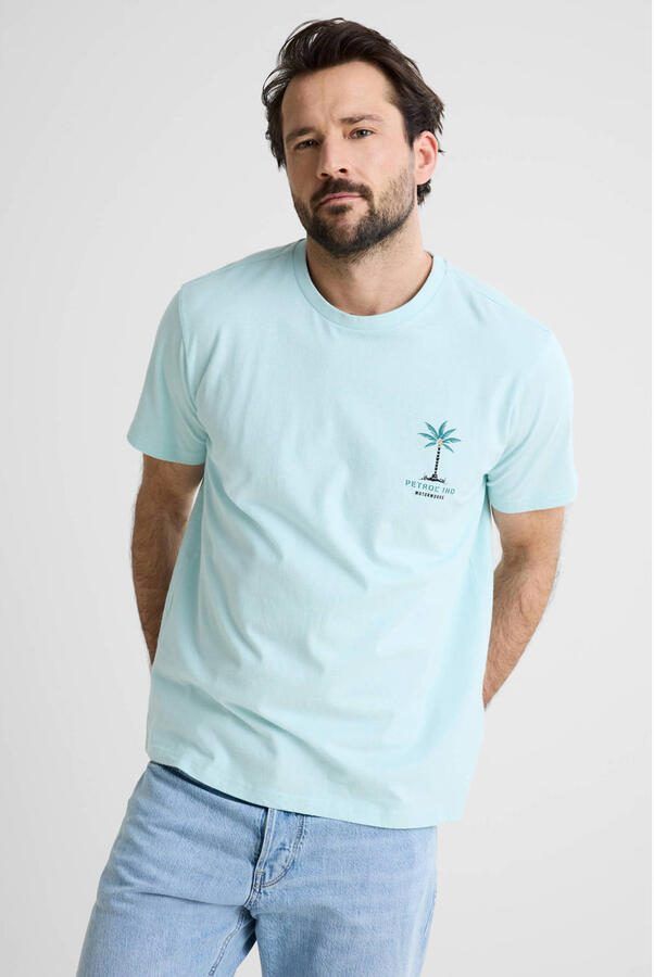 Petrol Industries regular T-shirt met backprint mintgroen - Foto 3