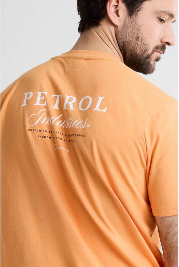 Petrol Industries regular T-shirt met backprint oranje - Foto 2