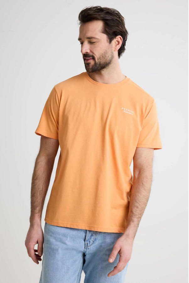 Petrol Industries regular T-shirt met backprint oranje - Foto 3