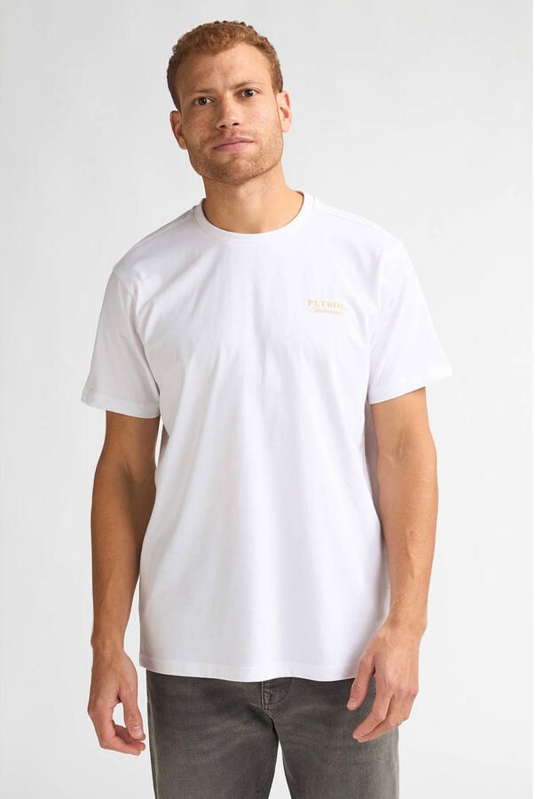 Petrol Industries regular T-shirt met backprint wit