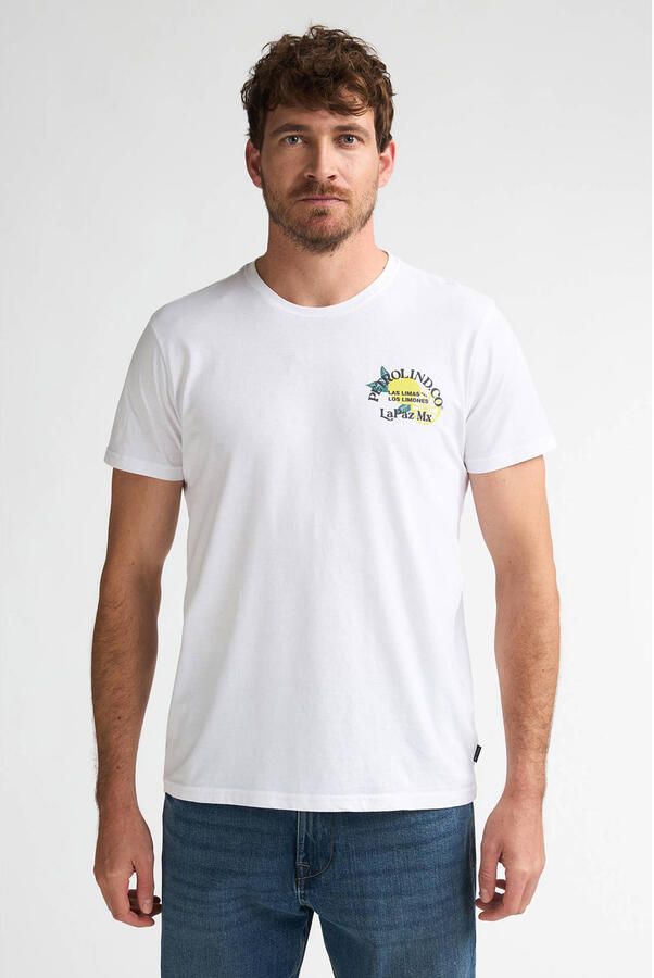 Petrol Industries regular T-shirt met backprint wit