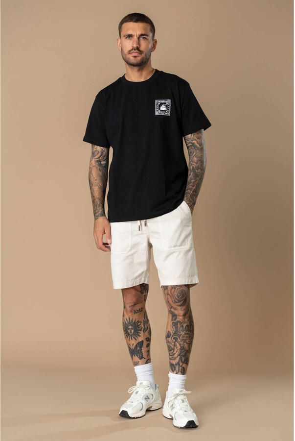 Petrol Industries regular T-shirt met backprint zwart