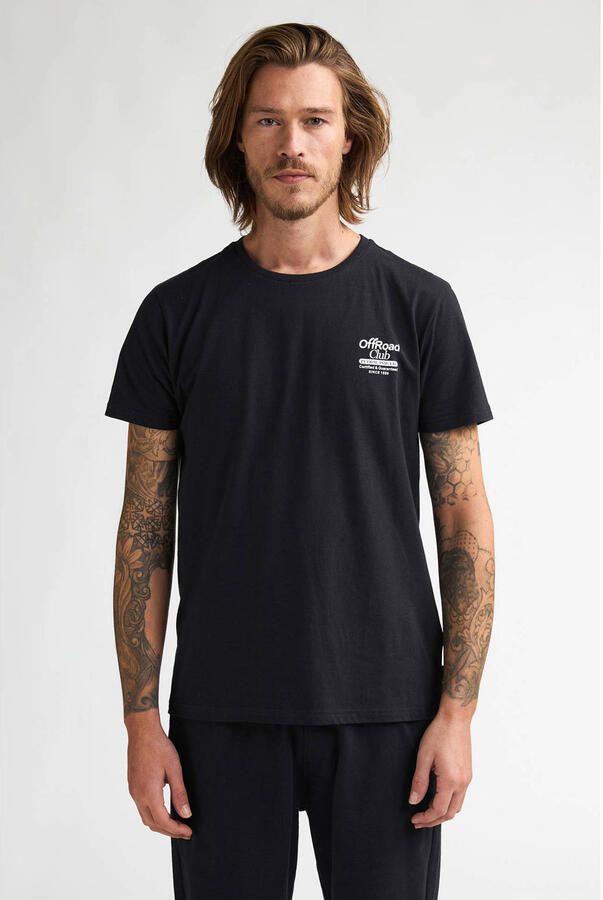 Petrol Industries regular T-shirt met backprint zwart