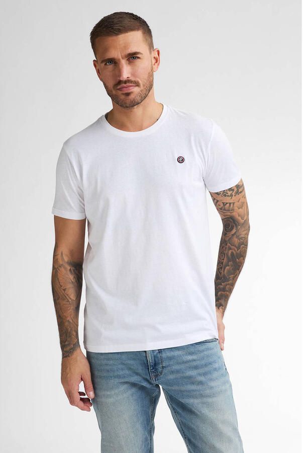 Petrol Industries Shirt met ronde hals met geborduurd logo