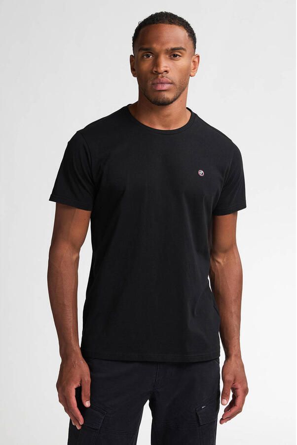 Petrol Industries Shirt met ronde hals met geborduurd logo