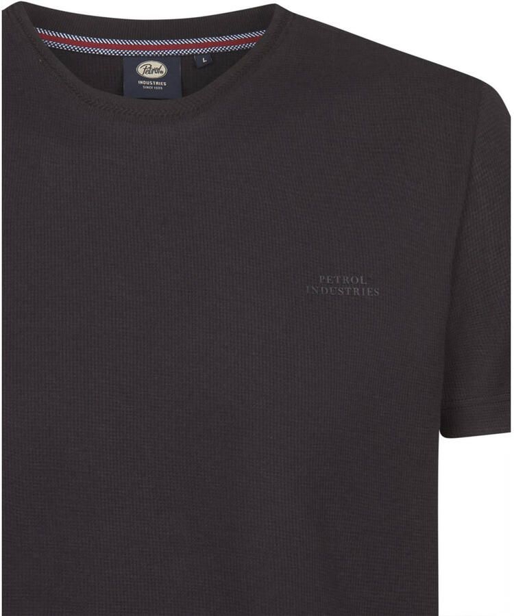 Petrol Industries regular T-shirt zwart met textuur - Foto 2