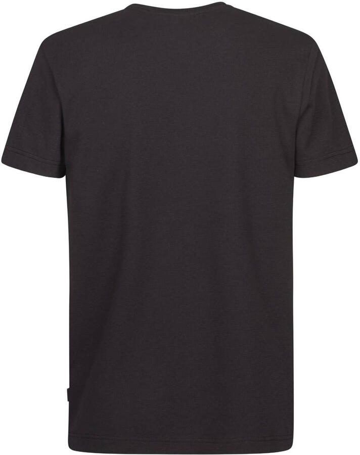 Petrol Industries regular T-shirt zwart met textuur - Foto 3
