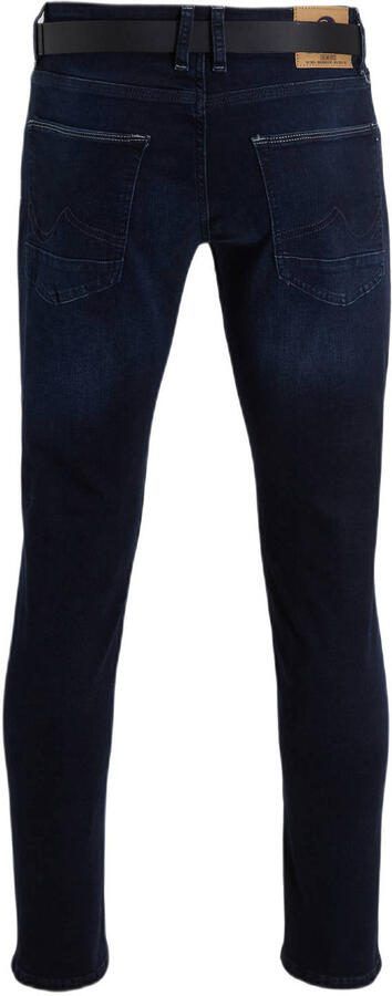 Petrol Industries regular tapered fit jeans RUSSEL met riem dark faded - Foto 3