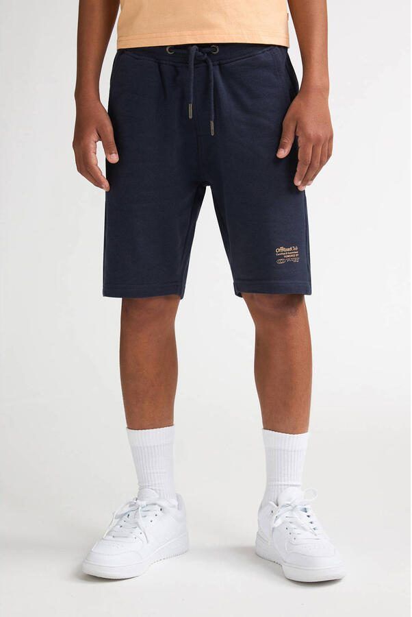 Petrol Industries regular waist sweatshort donkerblauw