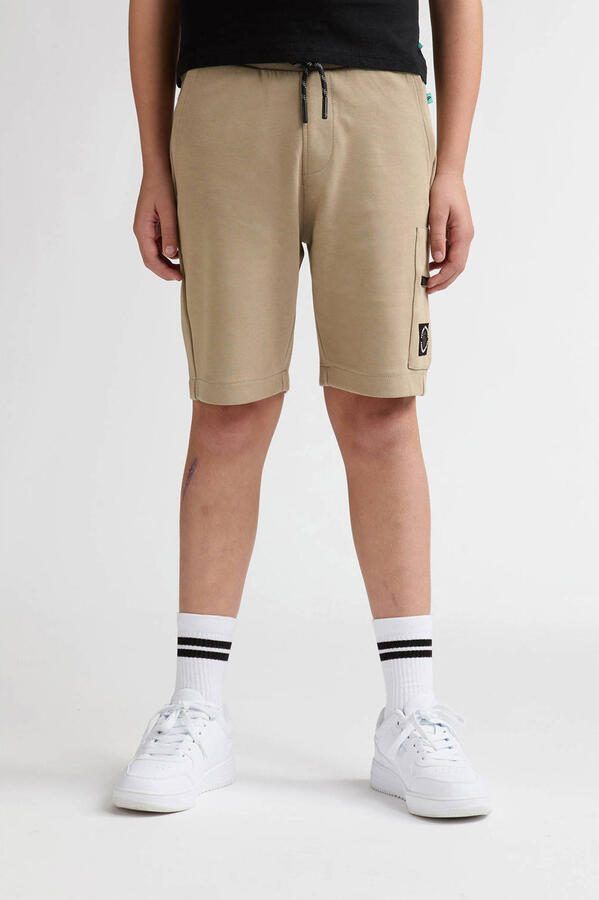 Petrol Industries relaxed sweatshort zand Korte broek Beige Effen