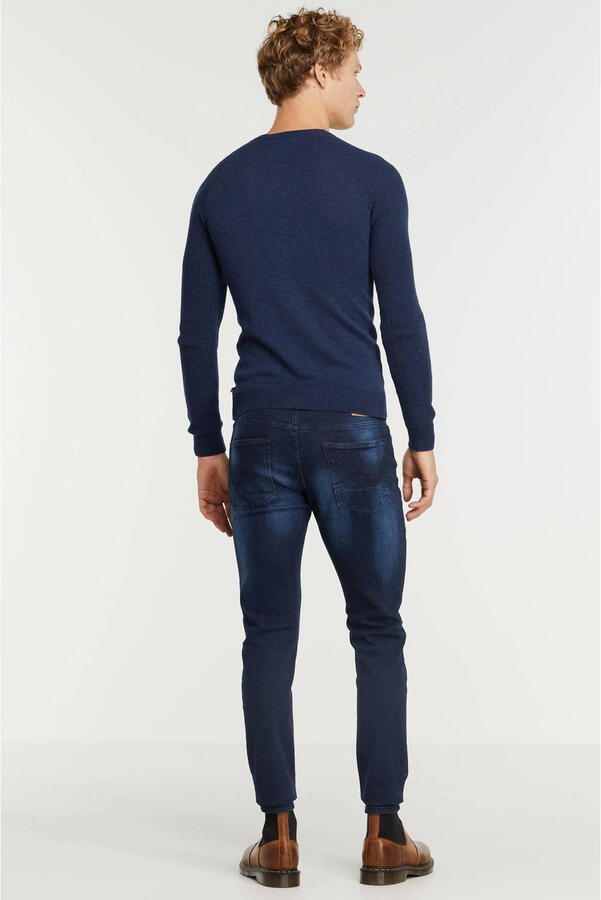 Petrol Industries skinny jeans NASH met riem blue black