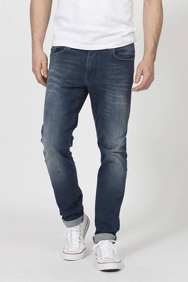 Petrol Industries slim fit jeans SEAHAM met riem cloudy sky
