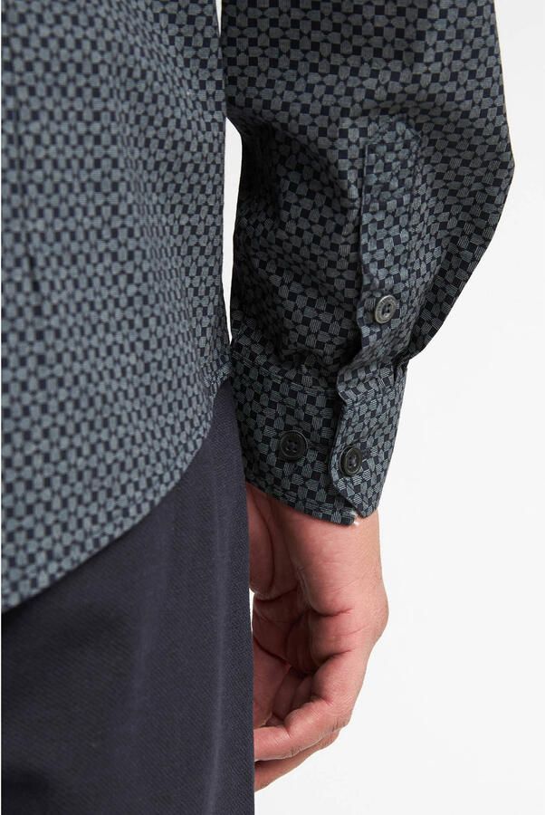 Petrol Industries slim fit poplin casual overhemd donkerblauw - Foto 2