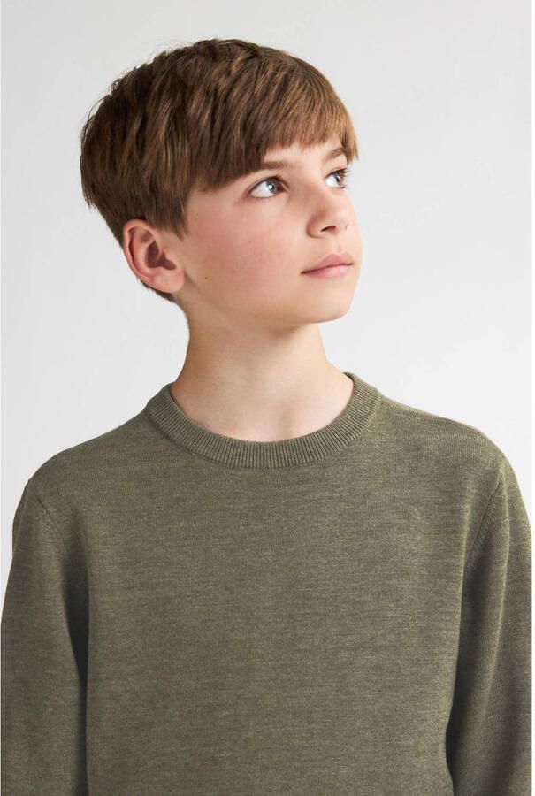 Petrol Industries sweater groen fijn gebreid