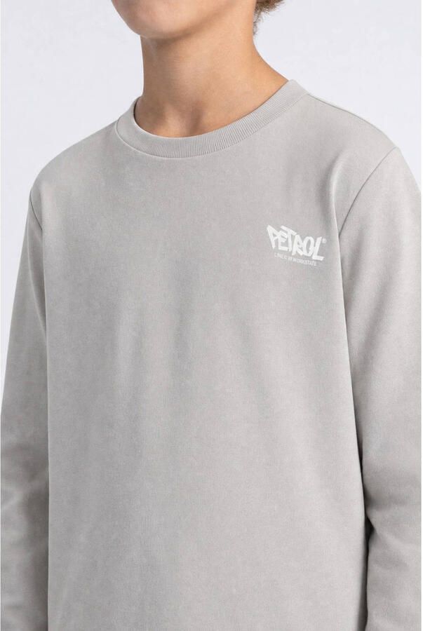 Petrol Industries sweater met backprint grijs Backprint - Foto 2