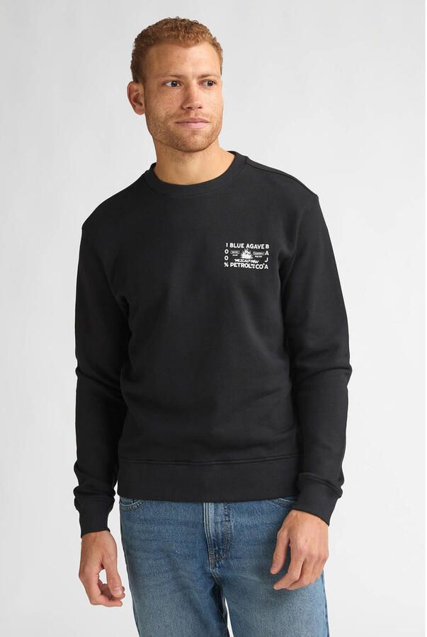 Petrol Industries sweater met backprint zwart