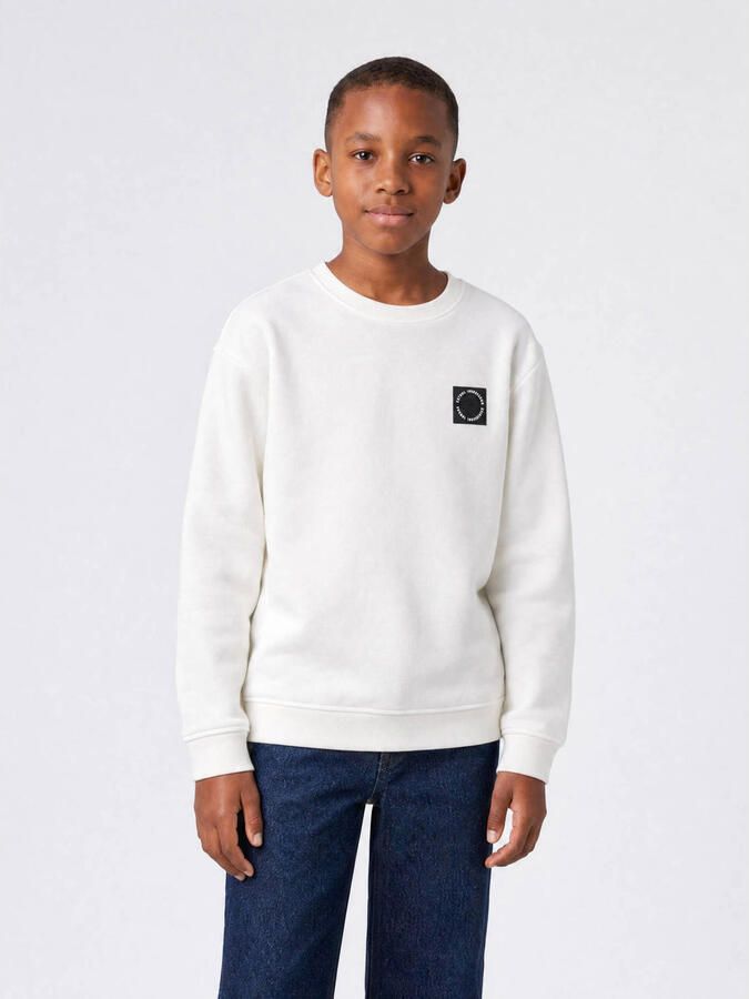 Petrol Industries sweater met logo ecru Jongens Katoen Ronde hals Logo