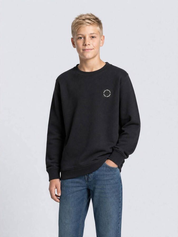 Petrol Industries sweater met logo zwart Jongens Katoen Ronde hals Logo