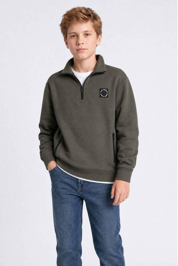 Petrol Industries sweater met print groen