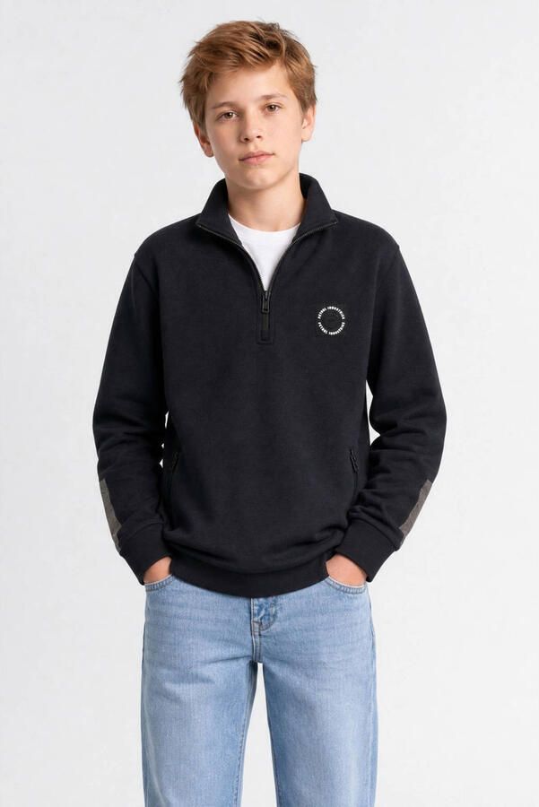 Petrol Industries sweater met print zwart