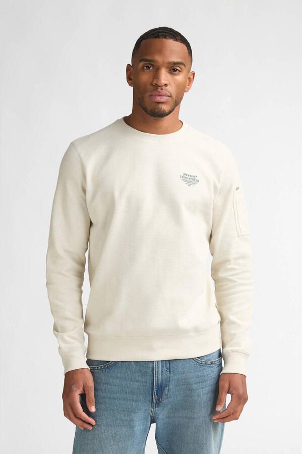 Petrol Industries sweater met textuur wit