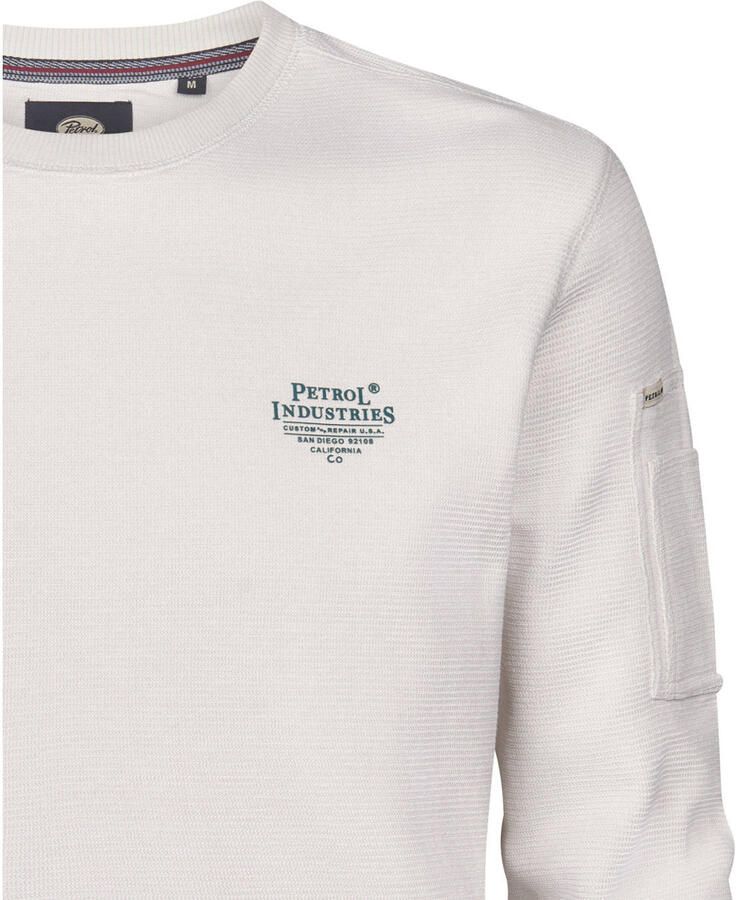 Petrol Industries sweater met textuur wit - Foto 2