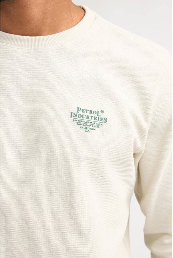 Petrol Industries sweater met textuur wit - Foto 3