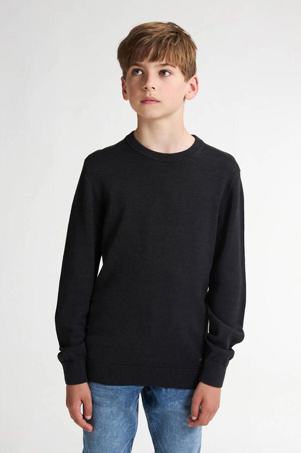 Petrol Industries sweater zwart fijn gebreid