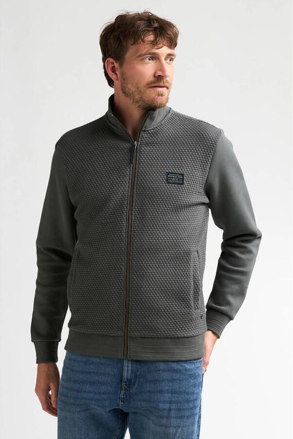 Petrol Industries sweatvest grijsgroen