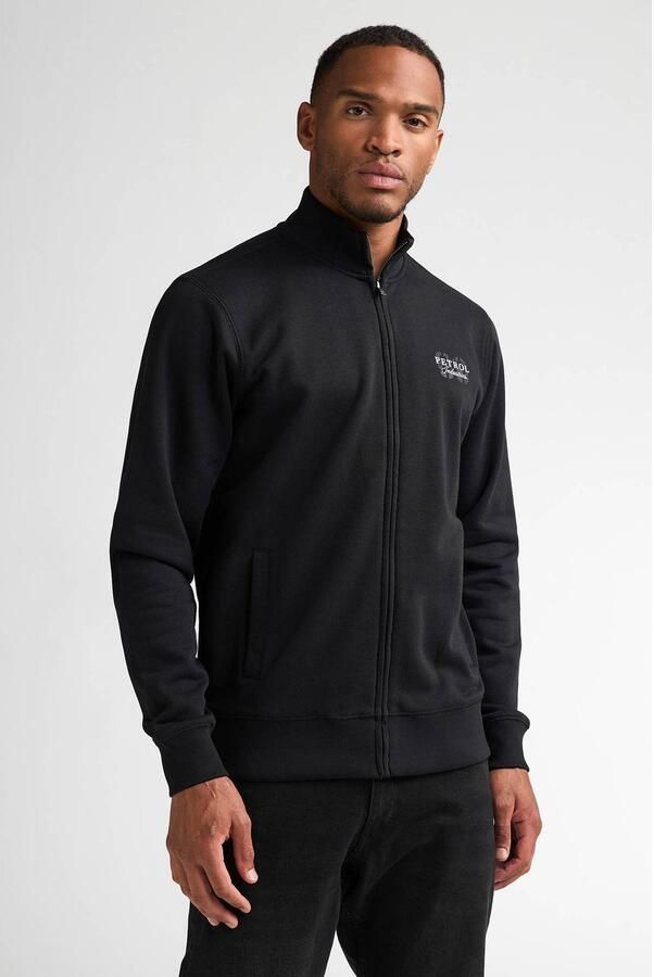 Petrol Industries sweatvest met logo antraciet
