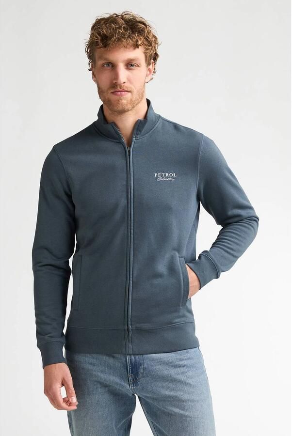 Petrol Industries sweatvest met logo storm blue