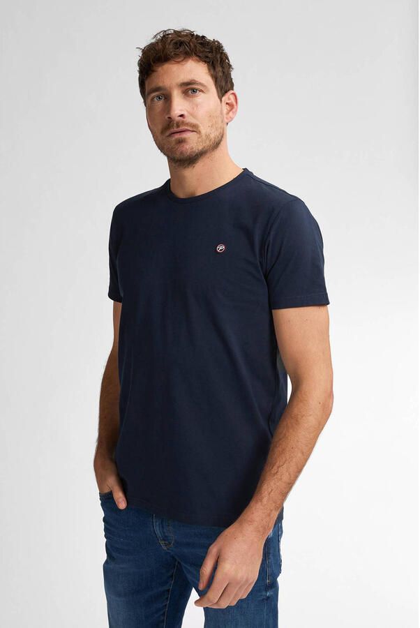 Petrol Industries Shirt met ronde hals met geborduurd logo